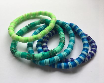 Blue and green bracelets 